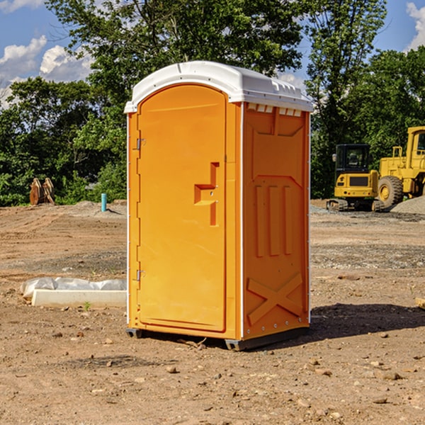 how often are the portable restrooms cleaned and serviced during a rental period in Gruver IA